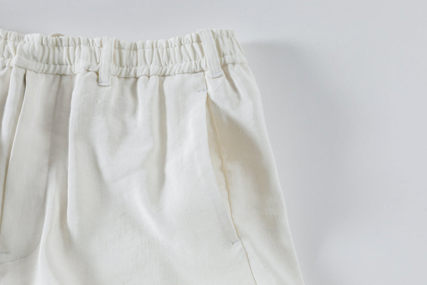 山内 / yc70-261-sili ビンテージシルクリネン・ワンカットイージーパンツ - off white