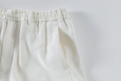 山内 / yc70-261-sili ビンテージシルクリネン・ワンカットイージーパンツ - off white