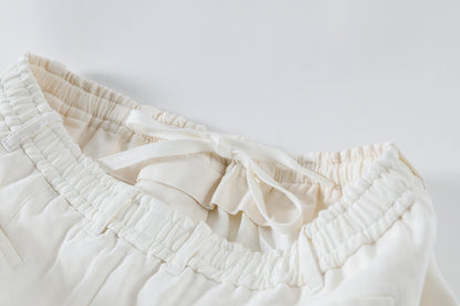 山内 / yc70-261-sili ビンテージシルクリネン・ワンカットイージーパンツ - off white