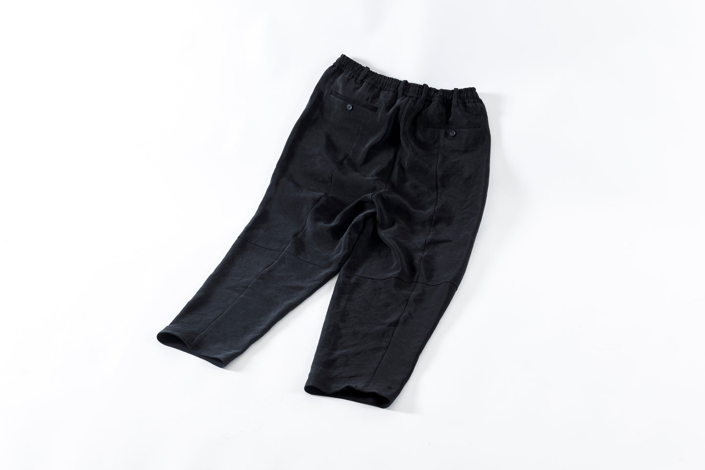 山内 / yc70-261-sili ビンテージシルクリネン・ワンカットイージーパンツ - sumi kuro