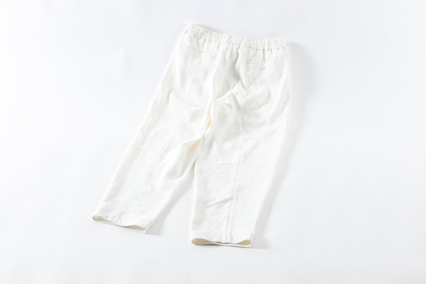 山内 / yc70-261-sili ビンテージシルクリネン・ワンカットイージーパンツ - off white