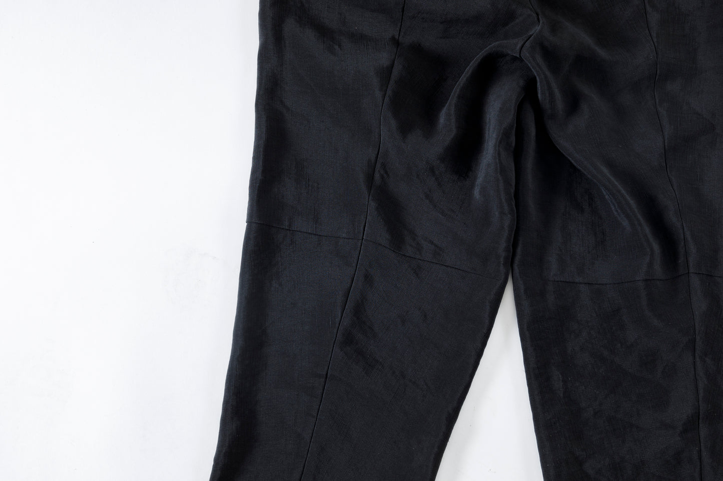 山内 / yc70-261-sili ビンテージシルクリネン・ワンカットイージーパンツ - sumi kuro