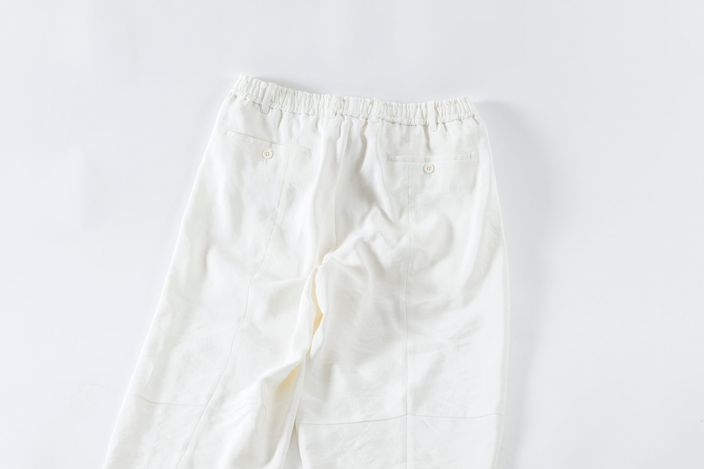 山内 / yc70-261-sili ビンテージシルクリネン・ワンカットイージーパンツ - off white