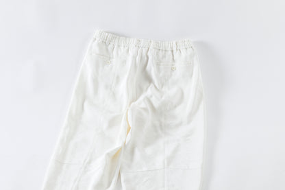 山内 / yc70-261-sili ビンテージシルクリネン・ワンカットイージーパンツ - off white