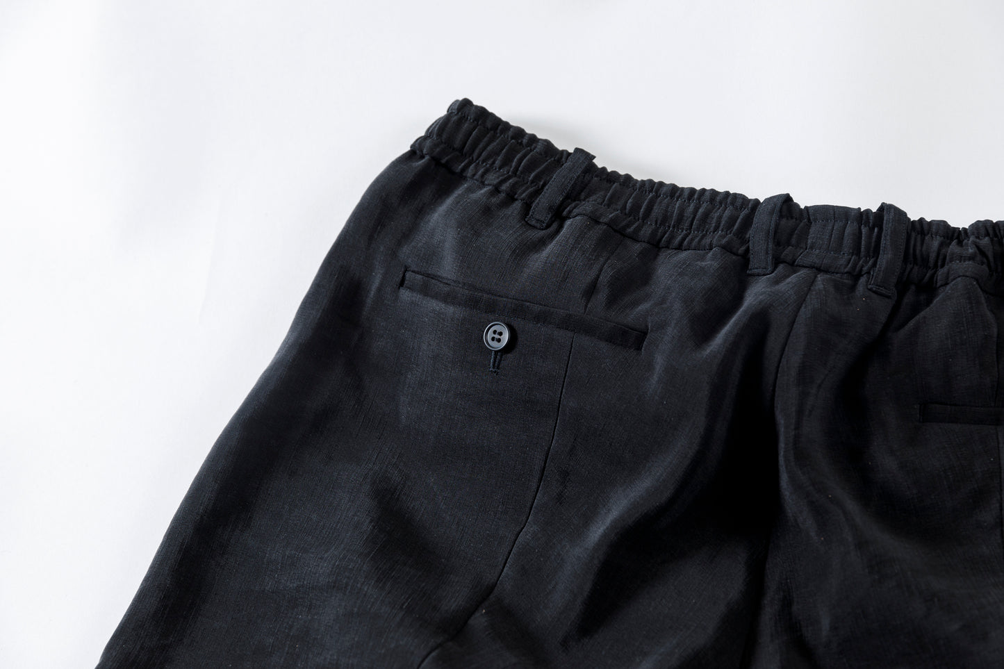 山内 / yc70-261-sili ビンテージシルクリネン・ワンカットイージーパンツ - sumi kuro