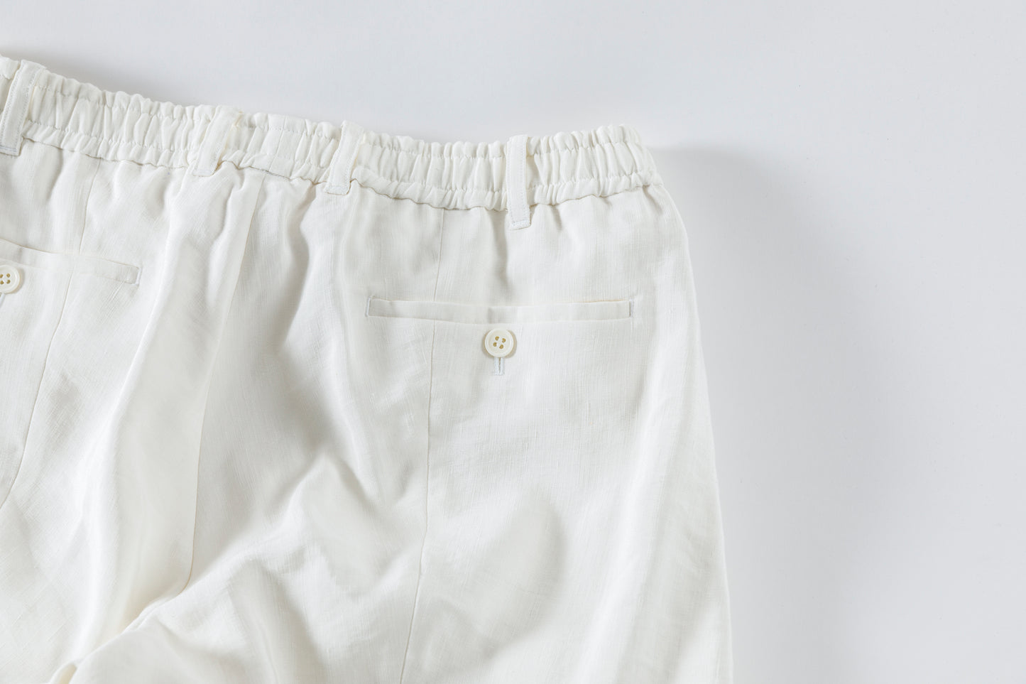山内 / yc70-261-sili ビンテージシルクリネン・ワンカットイージーパンツ - off white