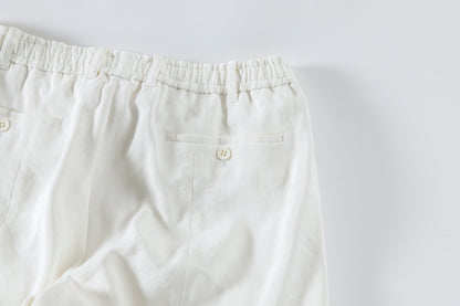 山内 / yc70-261-sili ビンテージシルクリネン・ワンカットイージーパンツ - off white