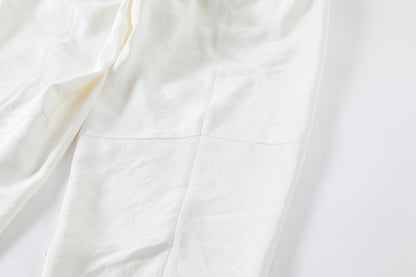 山内 / yc70-261-sili ビンテージシルクリネン・ワンカットイージーパンツ - off white