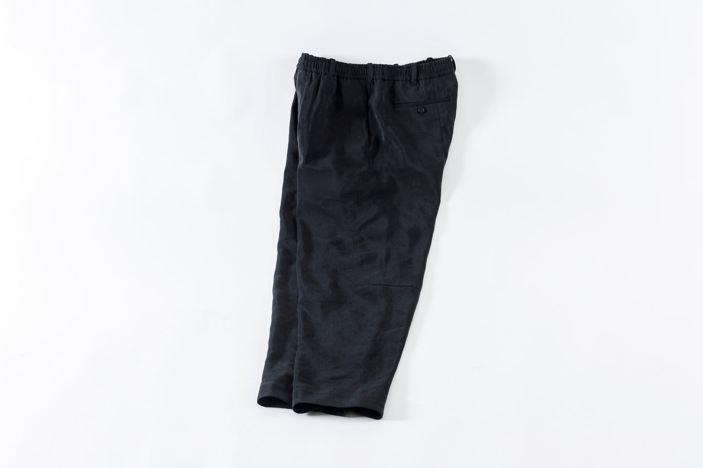 山内 / yc70-261-sili ビンテージシルクリネン・ワンカットイージーパンツ - sumi kuro