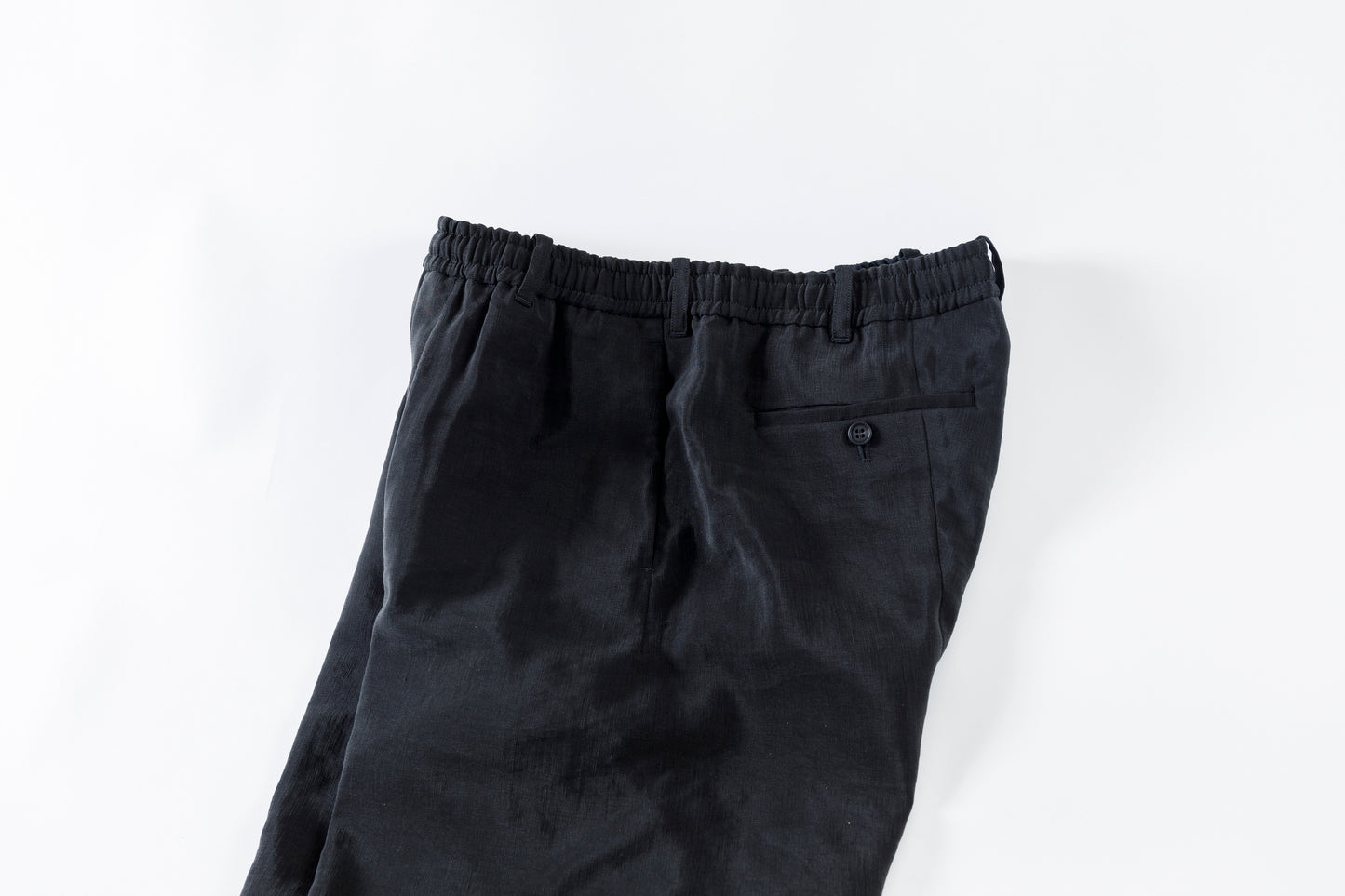 山内 / yc70-261-sili ビンテージシルクリネン・ワンカットイージーパンツ - sumi kuro