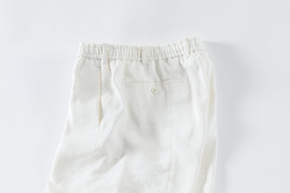 山内 / yc70-261-sili ビンテージシルクリネン・ワンカットイージーパンツ - off white