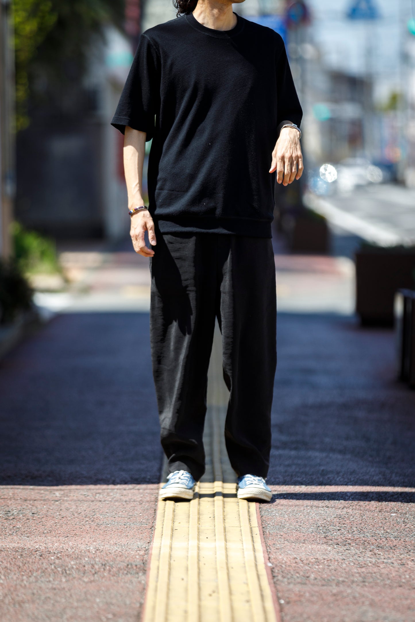 山内 / 26155/1/17強撚シルクヘビー天竺・ショートスリーブTシャツ - Black