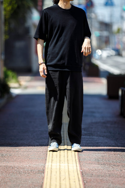 山内 / 26155/1/17強撚シルクヘビー天竺・ショートスリーブTシャツ - Black