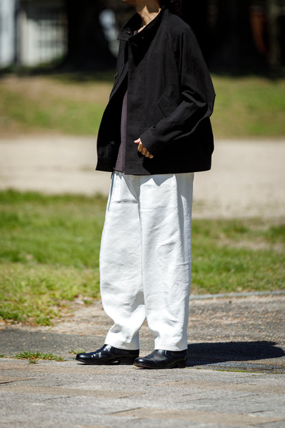 山内 / yc70-261-sili ビンテージシルクリネン・ワンカットイージーパンツ - off white