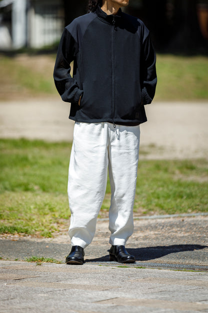 山内 / yc70-261-sili ビンテージシルクリネン・ワンカットイージーパンツ - off white