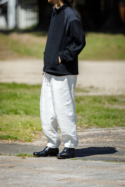 山内 / yc70-261-sili ビンテージシルクリネン・ワンカットイージーパンツ - off white