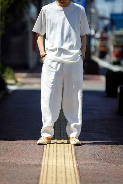 山内 / yc70-261-sili ビンテージシルクリネン・ワンカットイージーパンツ - off white
