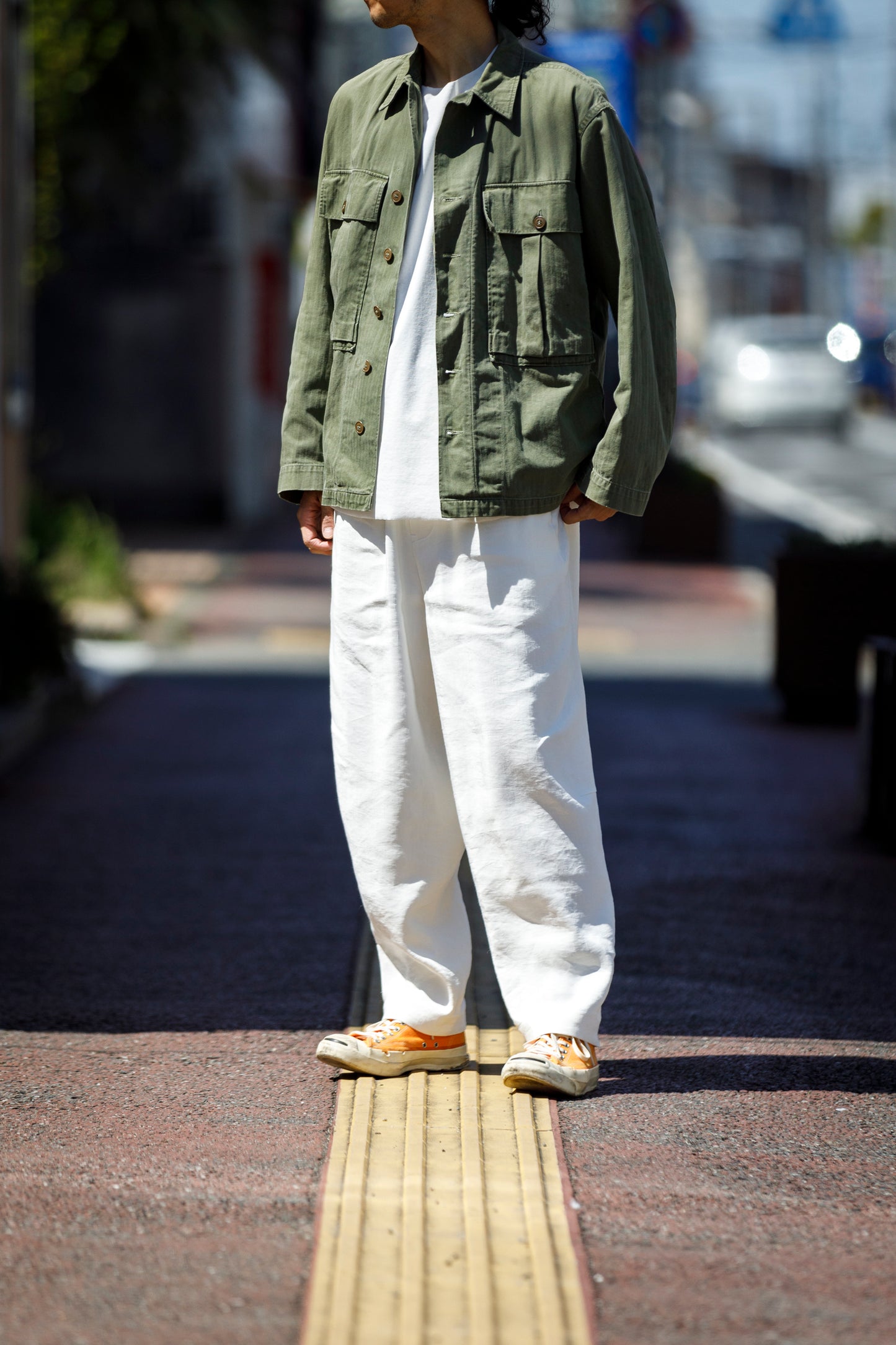 山内 / yc70-261-sili ビンテージシルクリネン・ワンカットイージーパンツ - off white