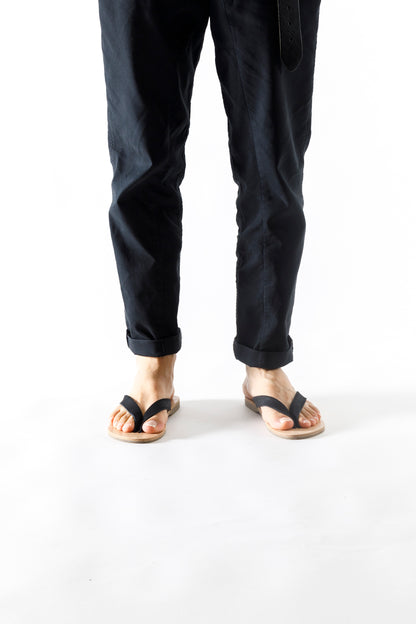 PETROSOLAUM / B-SANDALS(Horse reverse) - Black