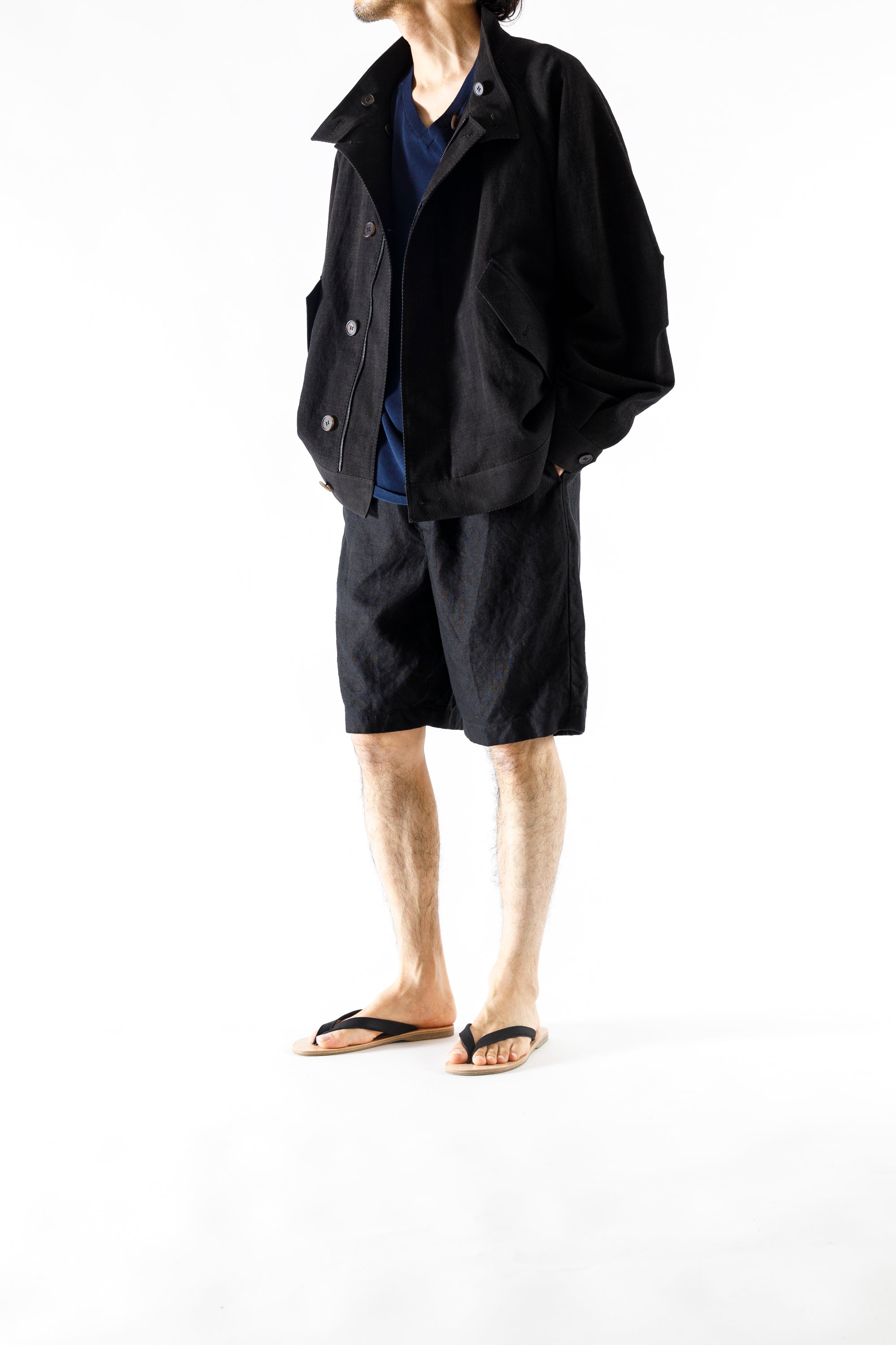 山内 25167 - kuro 黒染ヘビーヘンプクロスショーツ - Size 4 – reggio