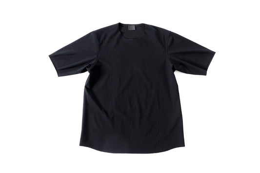 山内 yc55-261 / 強撚フリーカットポンチ・ショートスリーブTシャツ - Black