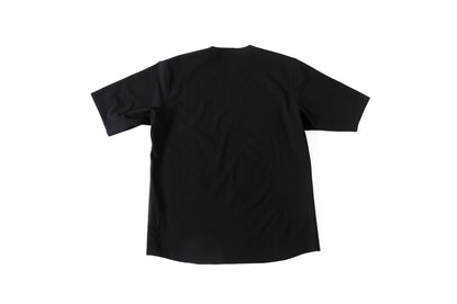 山内 yc55-261 / 強撚フリーカットポンチ・ショートスリーブTシャツ - Black