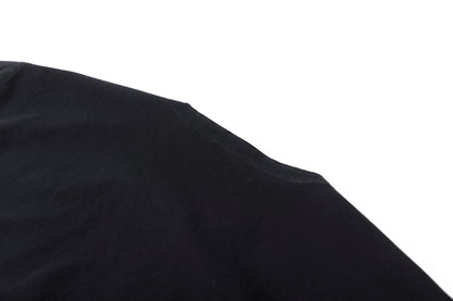 山内 yc55-261 / 強撚フリーカットポンチ・ショートスリーブTシャツ - Black