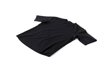 山内 yc55-261 / 強撚フリーカットポンチ・ショートスリーブTシャツ - Black