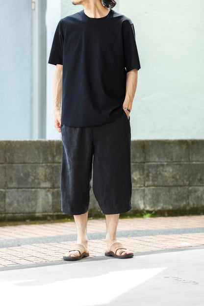山内 yc55-261 / 強撚フリーカットポンチ・ショートスリーブTシャツ - Black