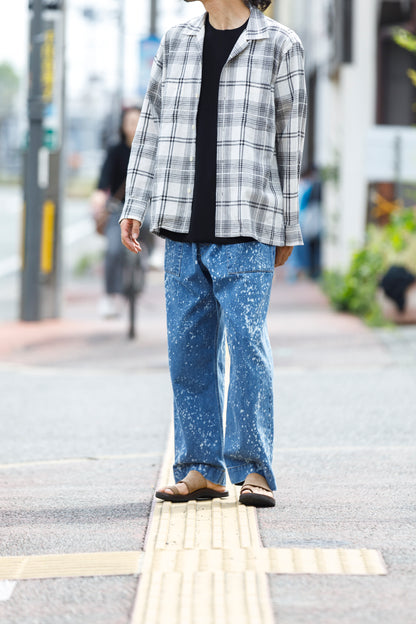 山内 yc55-261 / 強撚フリーカットポンチ・ショートスリーブTシャツ - Black