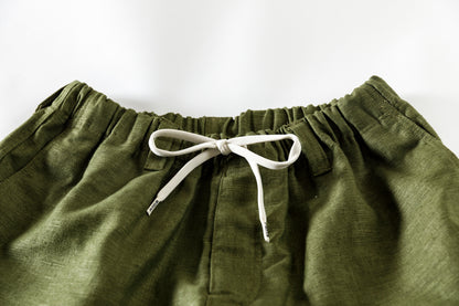 Willow Pants / P-030 - OLIVE(dead stock fabric)