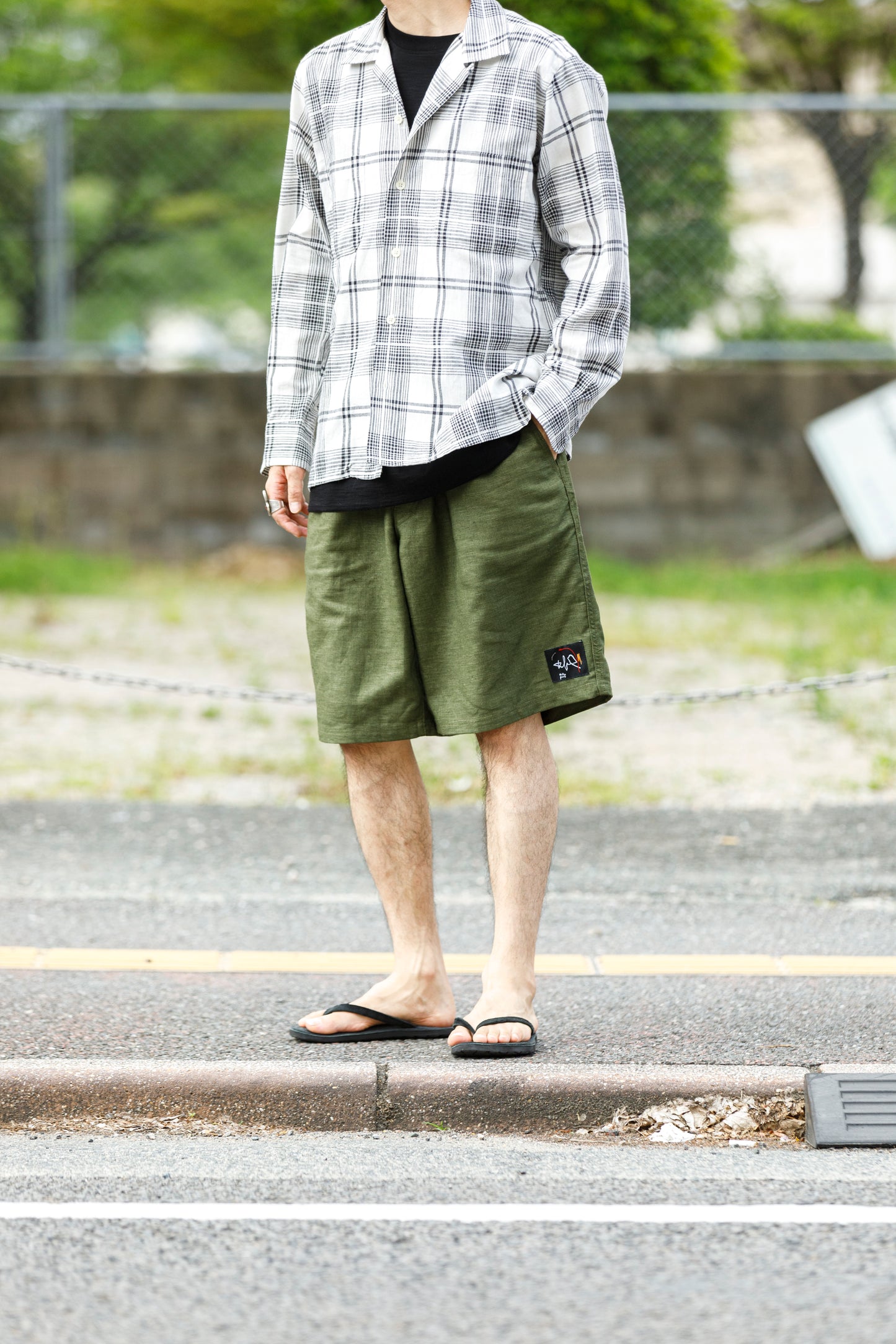 Willow Pants / P-030 - OLIVE(dead stock fabric)