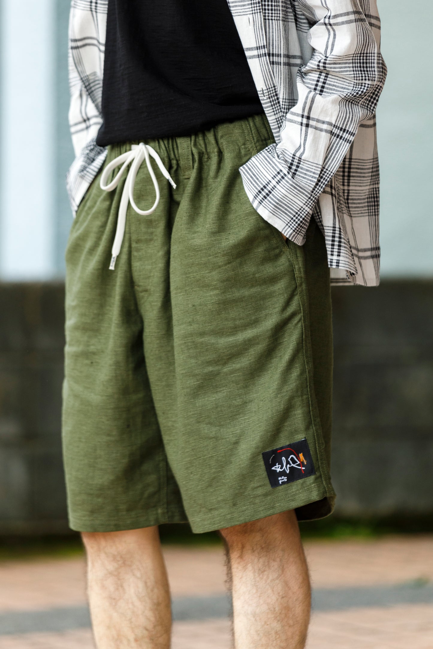 Willow Pants / P-030 - OLIVE(dead stock fabric)