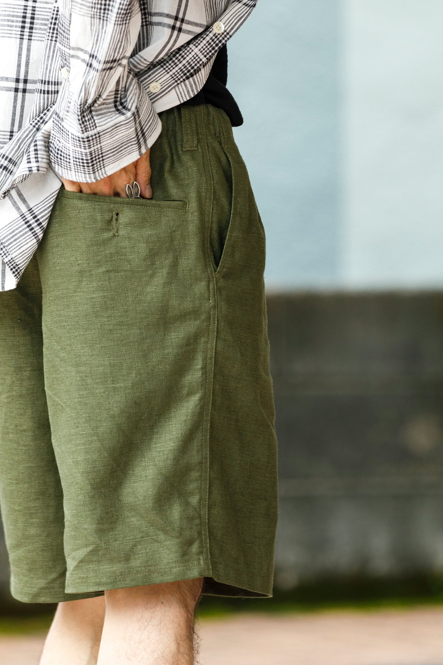 Willow Pants / P-030 - OLIVE(dead stock fabric)