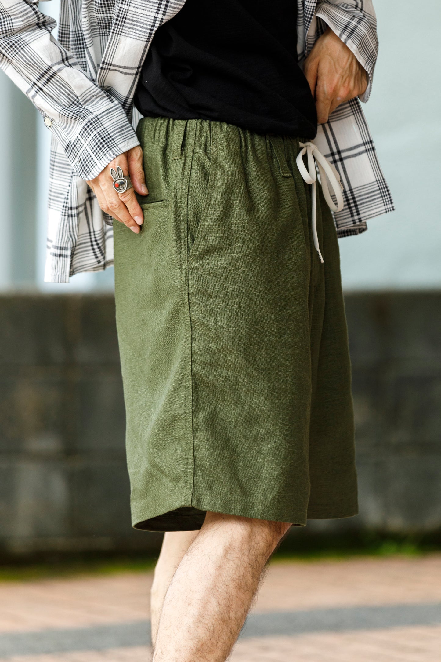 Willow Pants / P-030 - OLIVE(dead stock fabric)