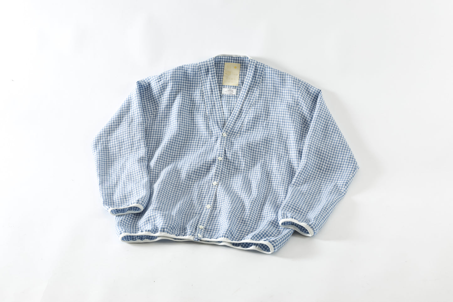 KIMURA / narrowing cardigan_Albini linen - GINGHAM