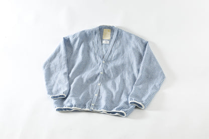 KIMURA / narrowing cardigan_Albini linen - GINGHAM
