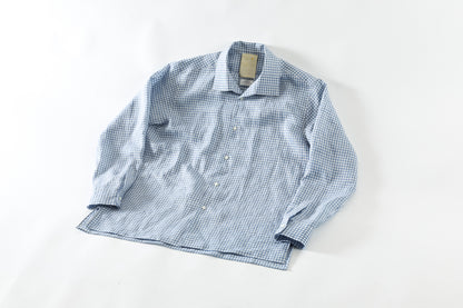 KIMURA / Whole oblong collar shirt L/S _ Albini linen - GINGHAM