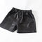Willow Pants / P-007 Leather Shorts - Black(Punching Leather)