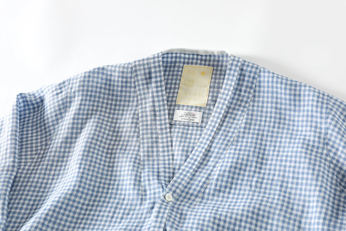 KIMURA / narrowing cardigan_Albini linen - GINGHAM
