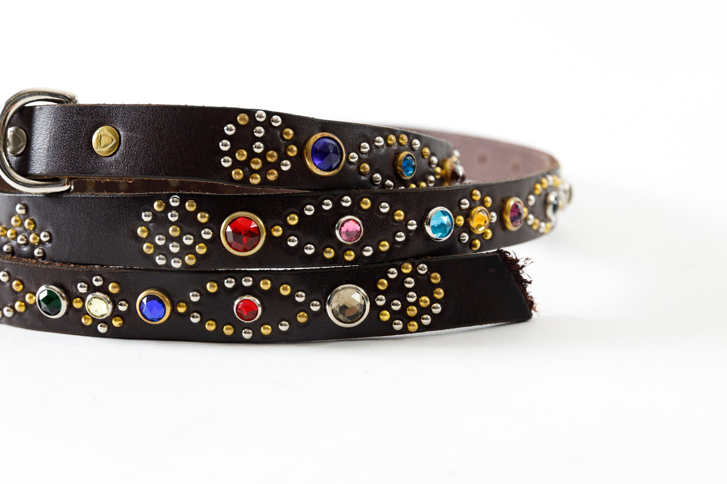 GOODKARMA DEVELOPMENT / Narrow Studs Belt "ASHBURY" - Brown サイズ3(34インチ)