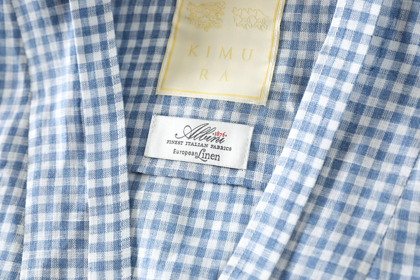 KIMURA / narrowing cardigan_Albini linen - GINGHAM