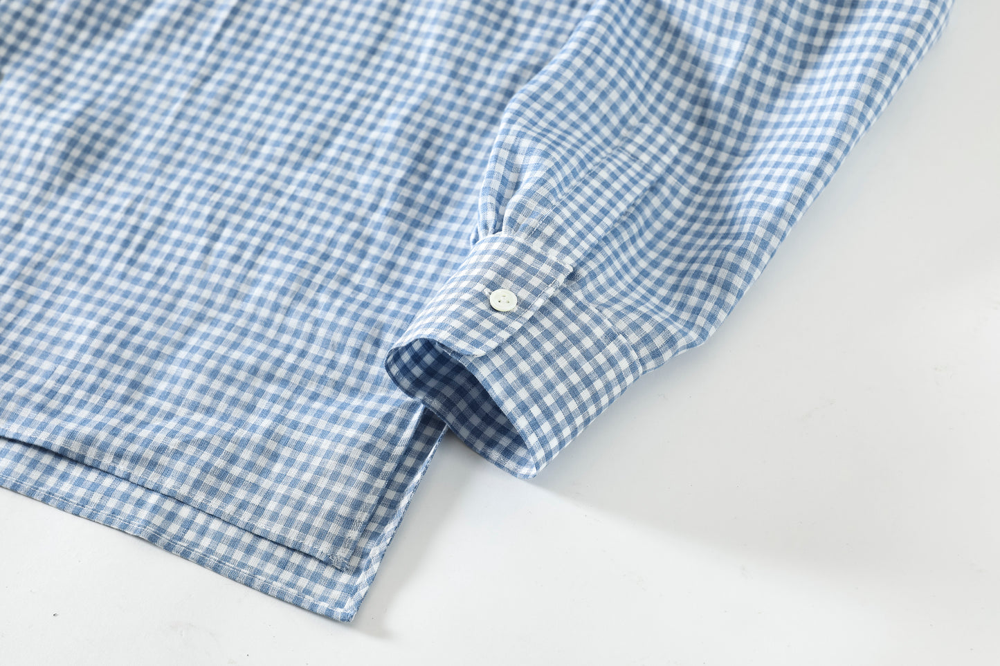 KIMURA / Whole oblong collar shirt L/S _ Albini linen - GINGHAM