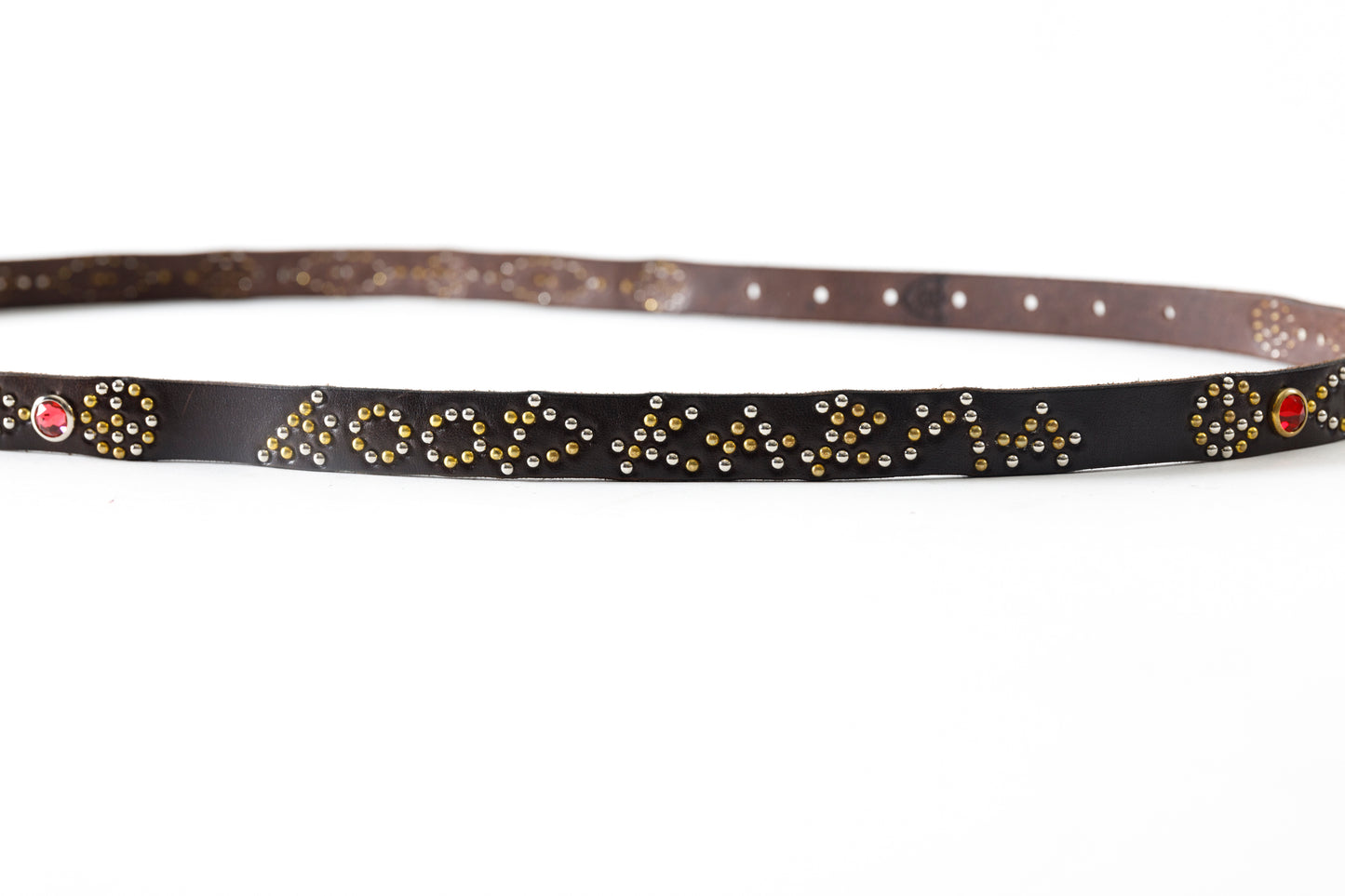 GOODKARMA DEVELOPMENT / Narrow Studs Belt "ASHBURY" - Brown サイズ3(34インチ)