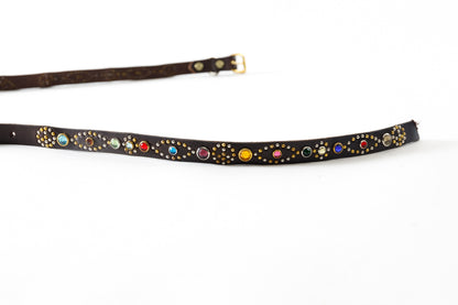 GOODKARMA DEVELOPMENT / Narrow Studs Belt "ASHBURY" - Brown サイズ3(34インチ)