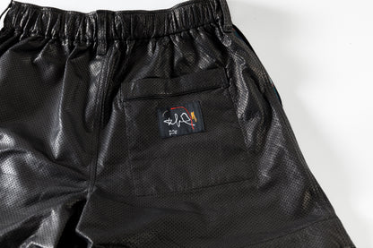 Willow Pants / P-007 Leather Shorts - Black(Punching Leather)