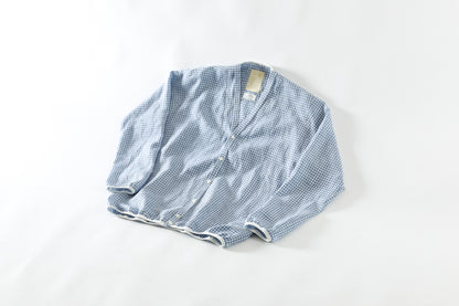 KIMURA / narrowing cardigan_Albini linen - GINGHAM