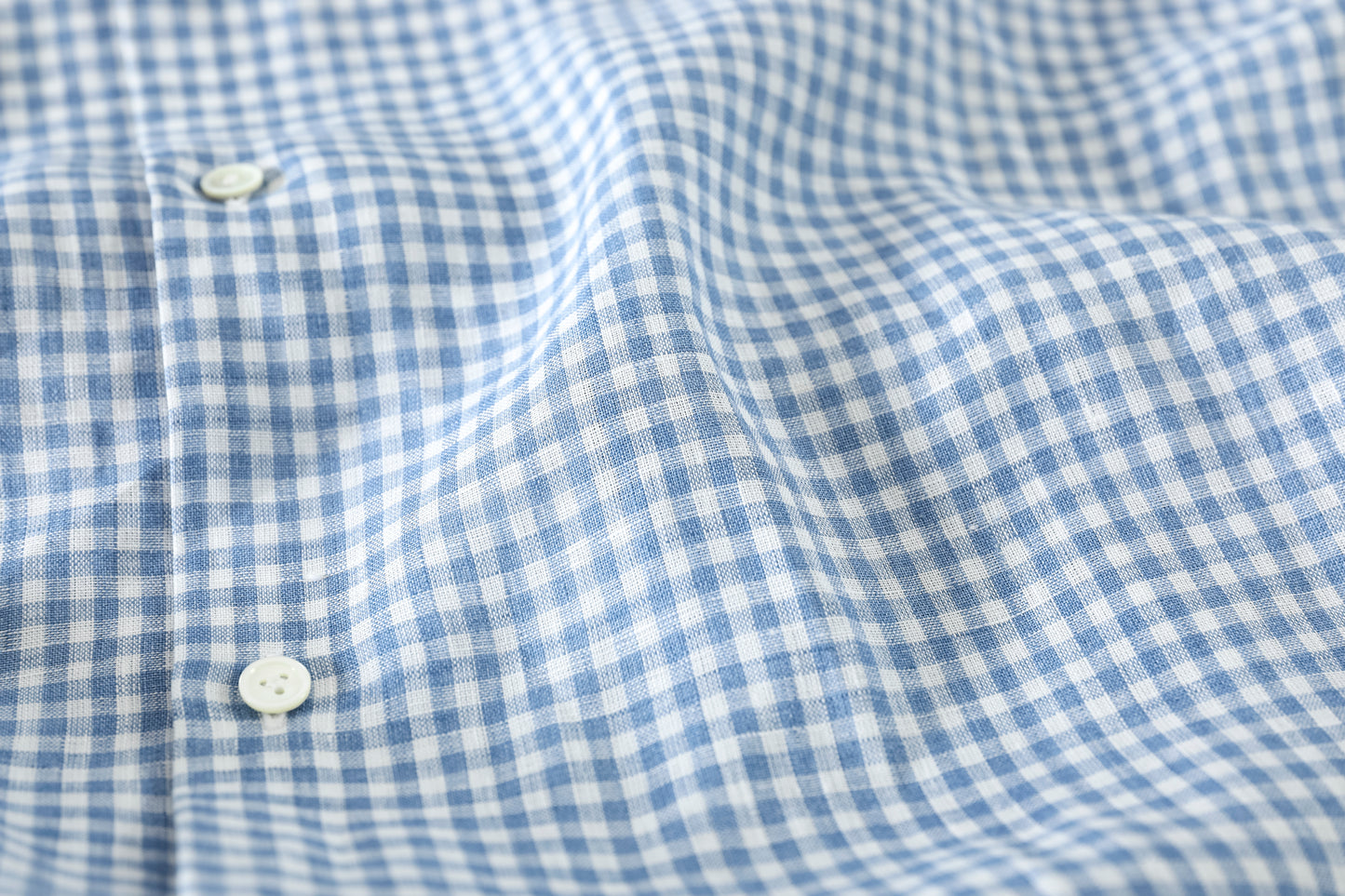 KIMURA / Whole oblong collar shirt L/S _ Albini linen - GINGHAM