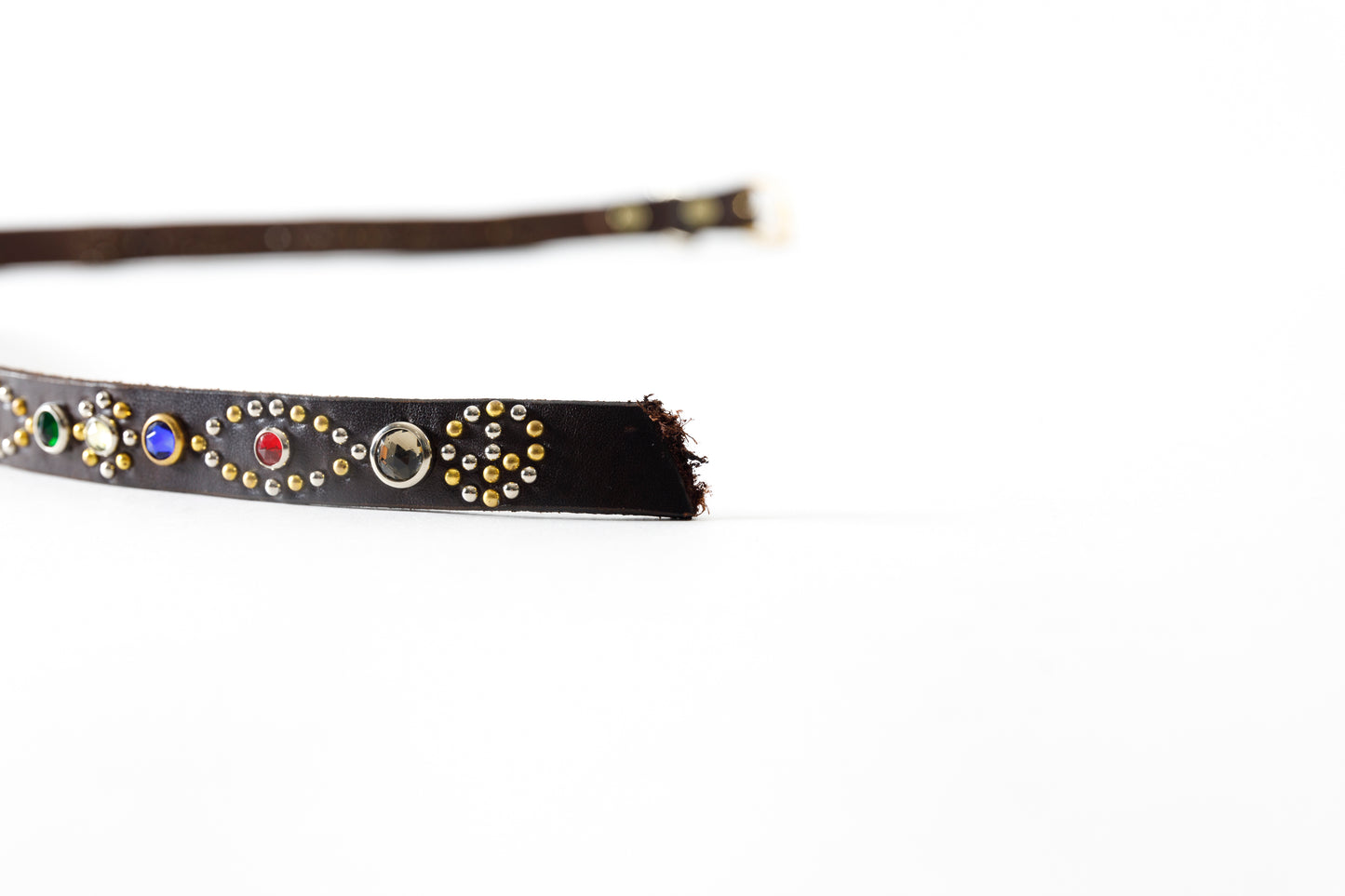 GOODKARMA DEVELOPMENT / Narrow Studs Belt "ASHBURY" - Brown サイズ3(34インチ)