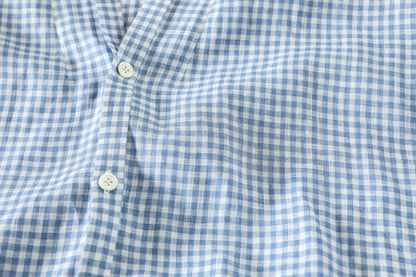 KIMURA / narrowing cardigan_Albini linen - GINGHAM